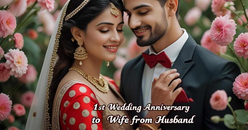 1st Wedding Anniversary Wishes to Wife from Husband