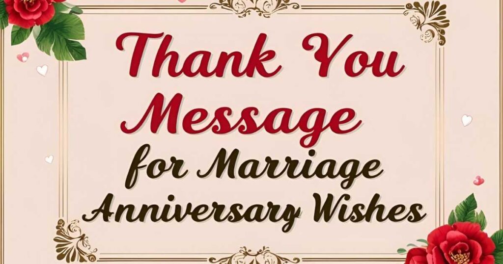 Thank You Message for Marriage Anniversary Wishes
