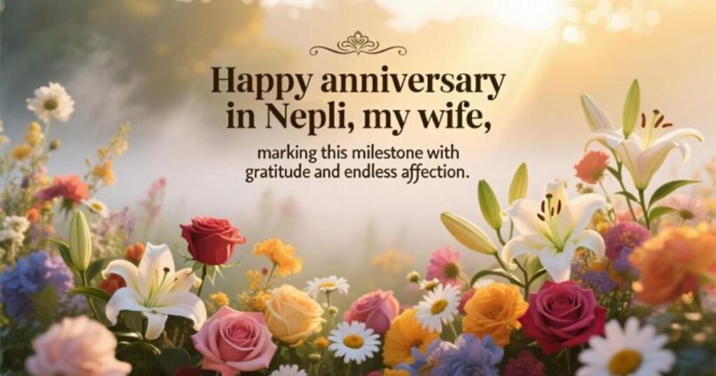 Milestone Anniversary Wishes for Wife in Nepali 🎂